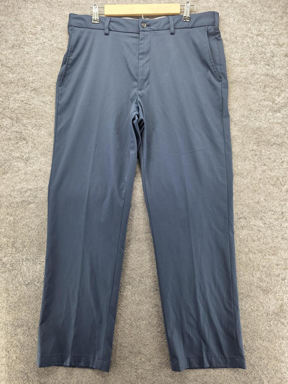 Walter Hagen Pants Mens 36x30 Blue Golf Activewear Straight Flat Front Polyester